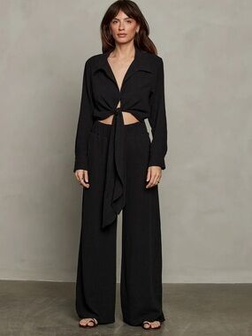 Rhea Wide Leg Pant & Top - Black